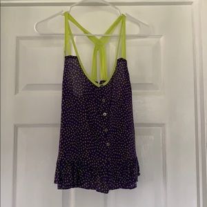 💋 Bright green and purple tank top